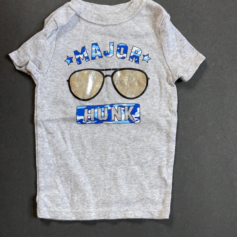 Wonder Nation Major Hunk Tee Shirt Short Sleeve Grey Sleepwear Size 4T